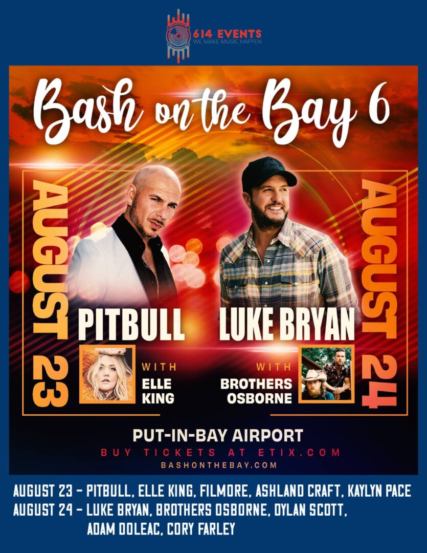 A poster of two men with the words " bash on the bay 6 ".